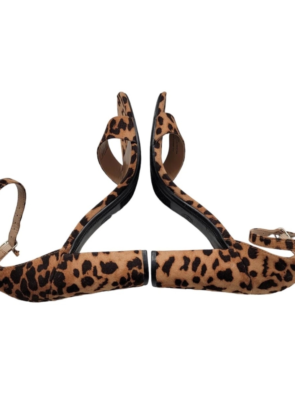 A New Day Leopard Print Block Heel Sandals - Brown/Black